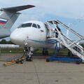 SuperJet 100-95LR авиакомпании Газпромавиа, RA-89018, авиасалон МАКС-2013, Жуковский, Россия