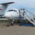 SuperJet 100-95LR авиакомпании Газпромавиа, RA-89018, авиасалон МАКС-2013, Жуковский, Россия